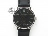 Tangente SS Black Dial On Black Leather Strap A2813