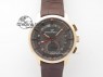 1966 Dual Time RG TF 1:1 Best Edition Gray Dial On Brown Leather Strap A3300