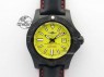 Seawolf DLC Best Edition Superlumed Yellow Dial On Leather Strap A2836 (Super Thick Crystal)