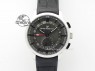 1966 Dual Time SS TF 1:1 Best Edition Gray Dial On Black Leather Strap A3300