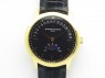 Patrimony Retrograde Date MoonPhase YG GS Best Edition Black Dial On Leather Strap A2460