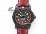 Avenger GMT DLC Black Stick Marker Textured Dial Red Inner Bezel On Leather Strap A2836