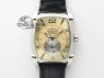 Kalpa Grande SS Gold Textured Dial On Black Leather Strap A331