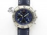SuperOcean SteelFish SS Blue Dial On Blue Leather Strap A7750