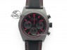 Black Shield Ceramic ZF 1:1 Best Edition Black Dial Red Markers On Black Leather Strap A7753