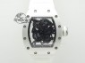 RM055 Black Inner Bezel Black Skeleton Dial On White Rubber Strap MIYOTA9015 RMF