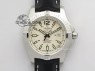 Clot Chronometer SS GF 1:1 Best Edition White Sticks Marker Dial On Black Leather Strap A2824