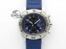 SuperOcean Steelfish Chrono 44mm Blue Dial On Blue Rubber Strap A7750