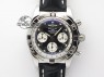 Chronomat B01 Chrono SS JF 1:1 Best Edition Black Dial On Black Leather Strap A7750
