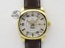 Cellini Date YG White Dial Numeral And Stick Markers On Brown Leather Strap A2824