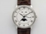 Villeret 6654 SS Complicated Function OMF 1:1 Best Edition White Dial On Brown Leather Strap A6654