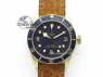 Heritage Black Bay Bronze Blue XF 1:1 Best Edition On Aged Brown Leather Strap A2824 (Free Nato Strap)
