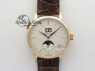 Saxonia 384.032 Moon Phase RG GF Maker Best Edition White Dial On Brown Leather Strap AL0865