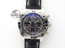 Chronomat B01 Chrono SS JF 1:1 Best Edition Gray Dial On Black Leather Strap A7750