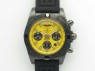 Chronomat 44mm Blacksteel GF 1:1 Special Edition Yellow Dial On Black Rubber Strap A7750
