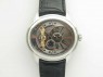 Millennium Series 15350 SS V9F 1:1 Best Edition Skeletonal Dial On Black Leather Strap A4101