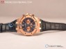 Audemars Piguet Royal Oak Chronograph Swiss Valjoux 7750 Rose Gold Case with Black Leather Strap Blue Dial and Gold Three Subdials 1:1 Original EF