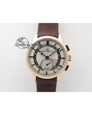1966 Dual Time RG TF 1:1 Best Edition White Dial On Brown Leather Strap A3300