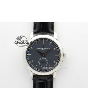 VC Sec@6 SS UT Best Edition Gray Dial Sticks Markers On Black Leather Strap