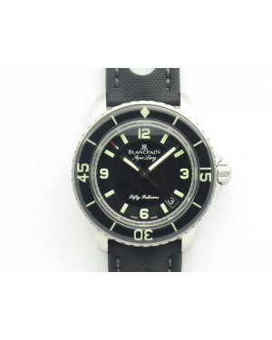 Fifty Fathoms 5015C SS Black ZF 1:1 Best Edition Black Dial On Nylon Strap A1315