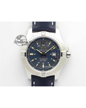 Clot Chronometer SS GF 1:1 Best Edition Blue Sticks Marker Dial On Blue Leather Strap A2824