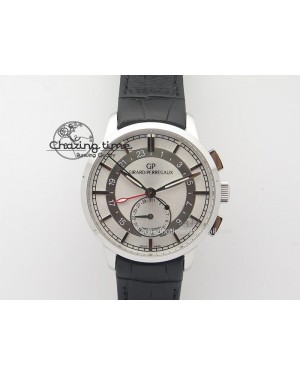 1966 Dual Time SS TF 1:1 Best Edition White Dial On Brown Leather Strap A3300