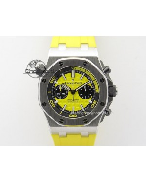 Royal Oak Offshore Diver Chronograph Yellow JF Best Edition On Yellow Rubber Strap A3126