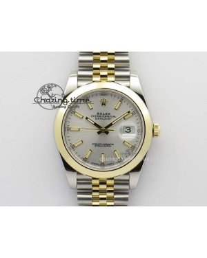 DateJust 41mm 126303 Noob 1:1 Best Edition YG Wrapped Silver Dial On SS/YG Jubilee Bracelet A3235