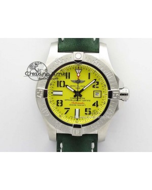 Seawolf SS 1:1 Best Edition Superlumed Yellow Numeral Dial On Leather Strap A2824