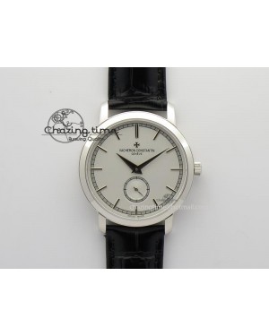 VC Sec@6 SS UT Best Edition White Dial Sticks Markers On Black Leather Strap