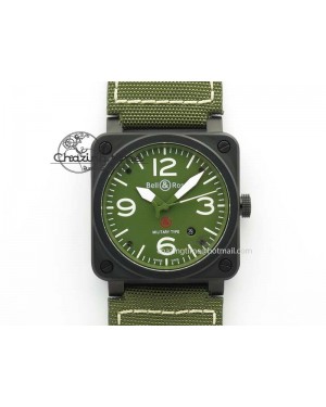 BR 03-92 PVD Case V2 42.5mm Green Dial On Canvas Strap MIYOTA 9015