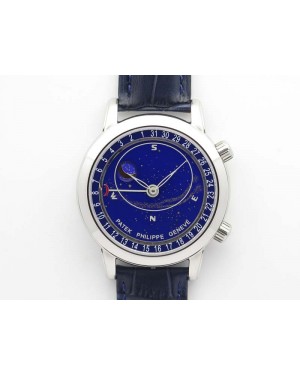 6102P Moon SS Blue Dial On Leather Strap A240