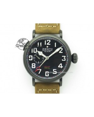 Pilot Type 20 Extra Special PVD 47mm Black Dial On Brown Asso Strap A23J
