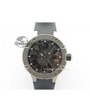 RM033 Titanium SF Best Edition Roman Markers Dial On Black Rubber Strap Micro-Rotor Movement