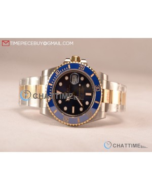 Top Quality Submariner Two Tone Case Blue Dial Dots Markers Two Tone Bracelet 116613BLD