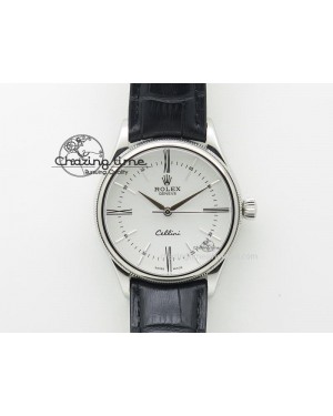 Cellini 50505 SS White Dial on Black Leather Strap A2824 BP Maker