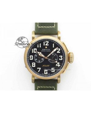 Pilot Type 20 Chrono Extra Special XF 1:1 Best Edition Real Bronze Case On Green Nubuck Strap A7750