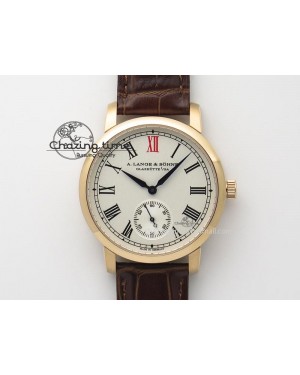 Anniversary Langematik MK Best Edition RG White Dial Sec@6 On Brown Leather Strap A88275