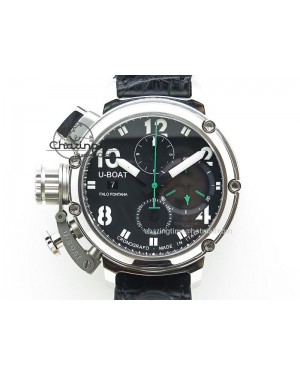 U-51 Chimera Watch Limited Edition Black Dial on Black Leather Strap A7750