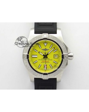 Seawolf SS 1:1 Best Edition Superlumed Yellow Sticks Dial On Rubber Strap A2824