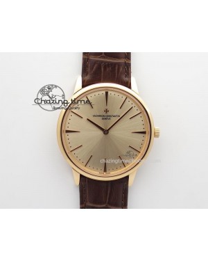 Patrimony RG Best Edition Gold Dial On Brown Leather Strap Swiss Ref.7045