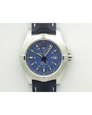 Clot Chronometer SS UBF 1:1 Best Edition Blue Sticks Marker Dial on Blue Leather Strap A2824
