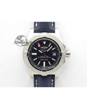 Seawolf SS 1:1 Best Edition Superlumed Black Sticks Dial On Leather Strap A2824