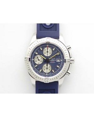 Challenger Chronograph SS Blue Dial On Rubber Strap A7750 (Free Rubber Strap)