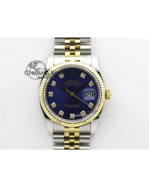 DateJust 116234 SS/YG BP Best Edition Blue Dial Diam Markers On SS/YG Bracelet SA3135