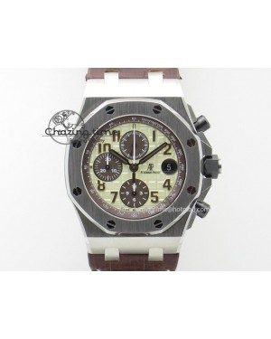 Royal Oak Offshore 2014 Safari JF Best Edition On Brown Leather Strap A3126 (Free Rubber Strap)