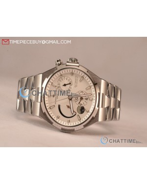 Overseas Dual Time White Dial Steel Watch - 47450/B01A 47450 / B01A