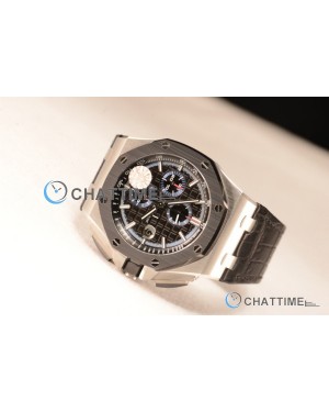 Royal Oak Offshore Black Dial 1:1 Clone With Black Leather Strap JF 26411PO.OO.A002CR.01