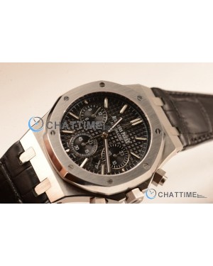 Royal Oak Chronograph Black Dial With Black Strap Swiss Valjoux 7750 26331ST.OO.1220ST.01